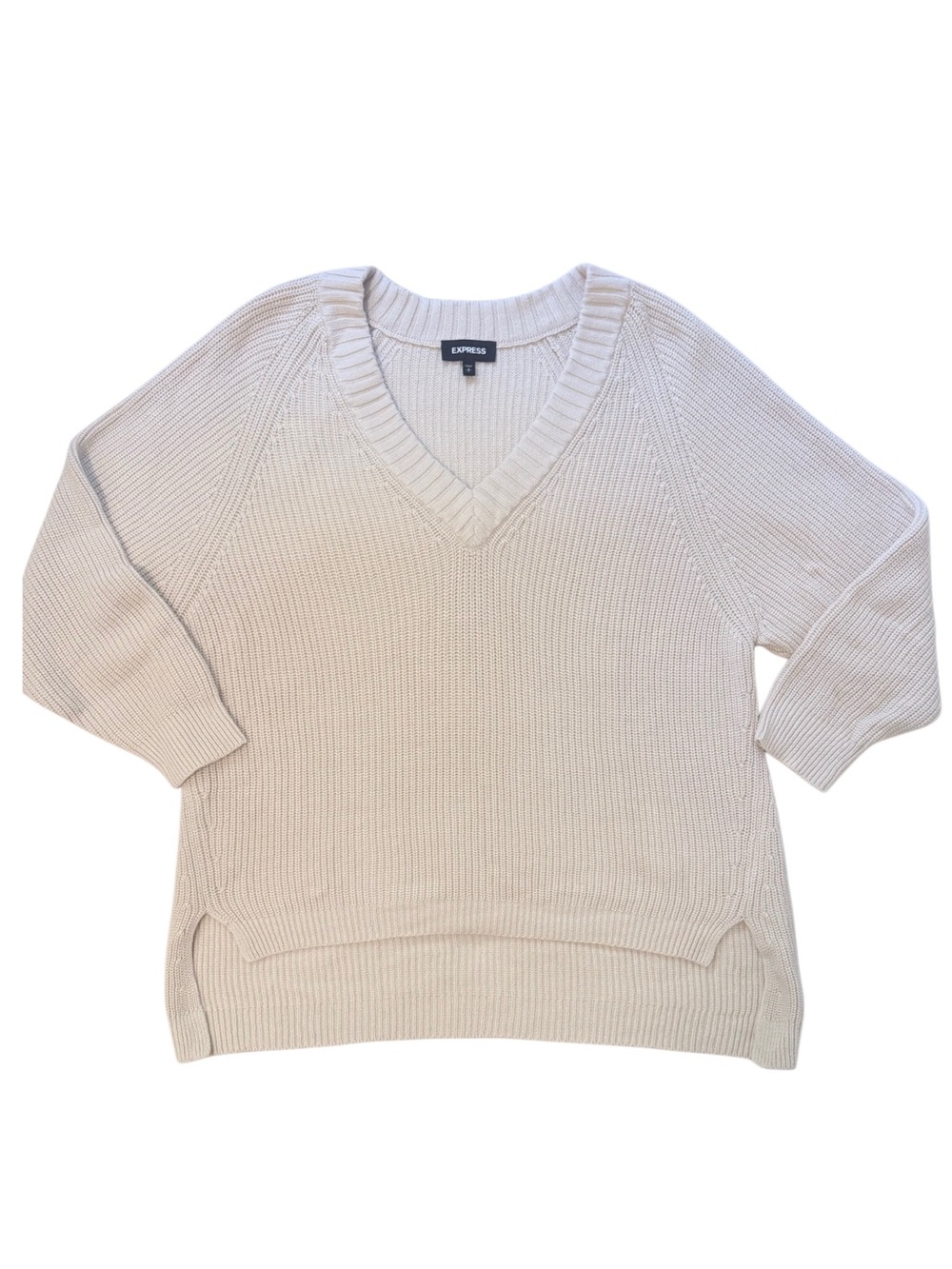 Express Women’s Oversized Sweater V Neck Cotton Size Small